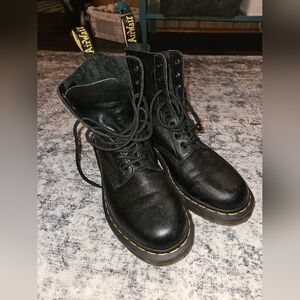 Dr. Martens Black and Yellow Combat Boots